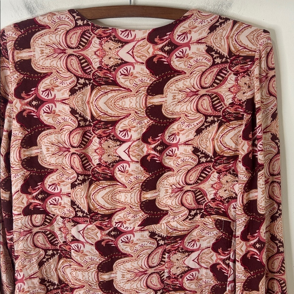 FREE PEOPLE Vibes Paisley Bell Sleeve Mini Dress Tunic Size 2 - Picture 15 of 16